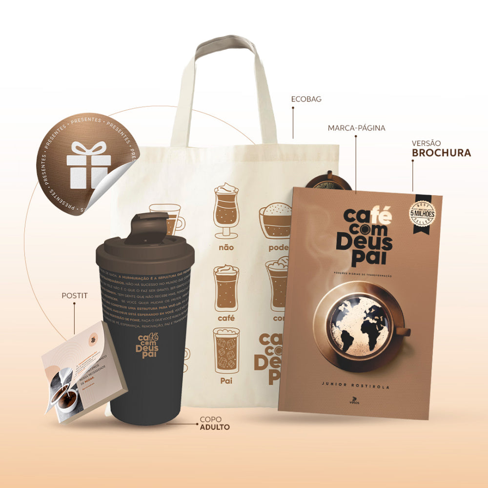 LOTE 1 | Café com Deus Pai 2025 + Ecobag+ copo + Post-it